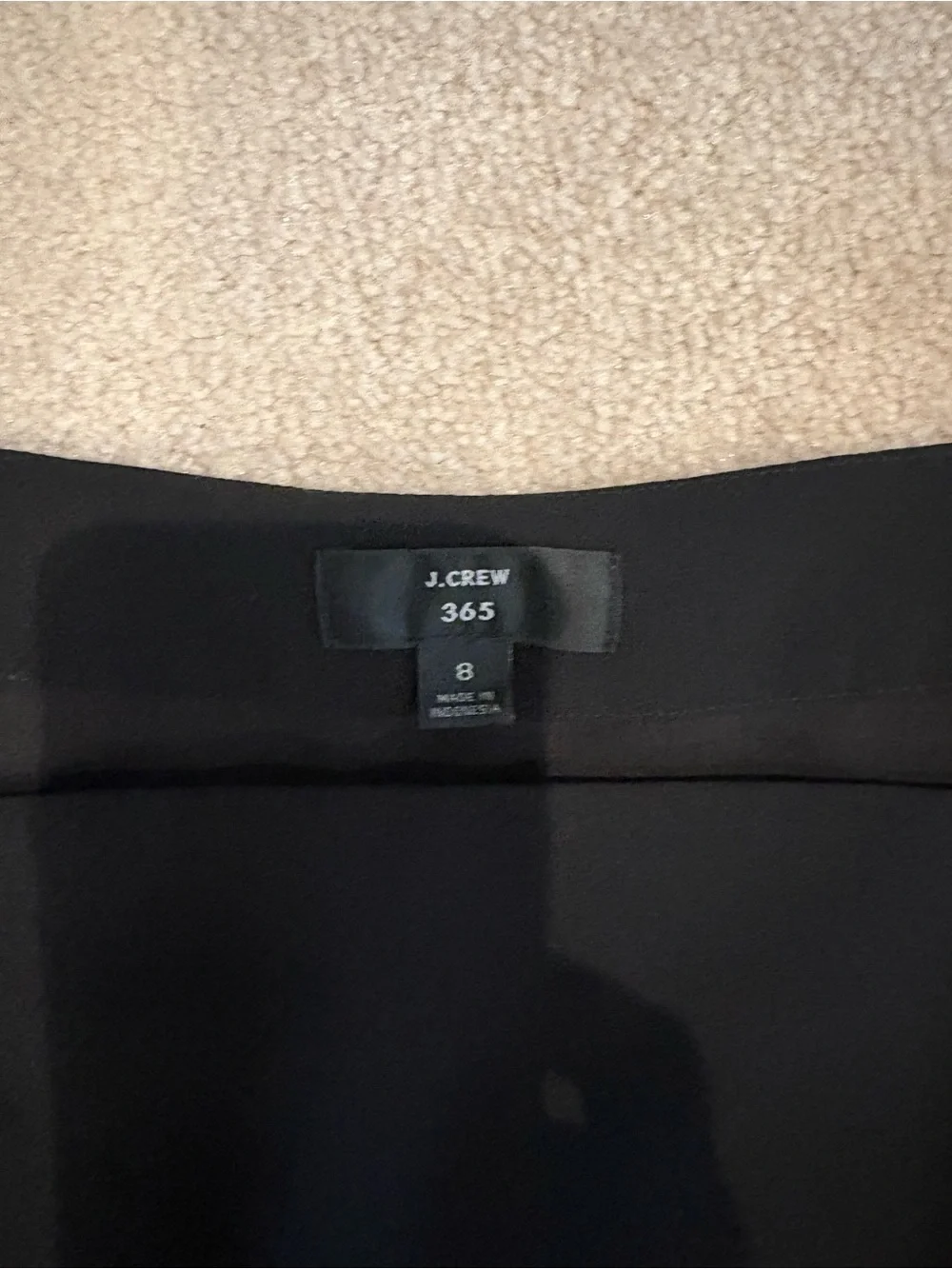 J.Crew 365 Puff Sleeve Blouse Black Size 8 Career Office Top